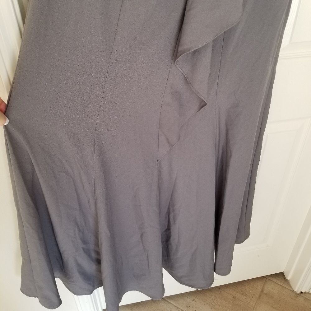Amsale graphite grey bridesmaid dress size 12 - Picture 10 of 13